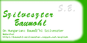 szilveszter baumohl business card